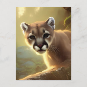 Mountain Cougar Wildlife Portrait   Postcard