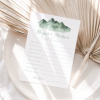 Mountain Country Baby Shower Hopes & Wishes Card