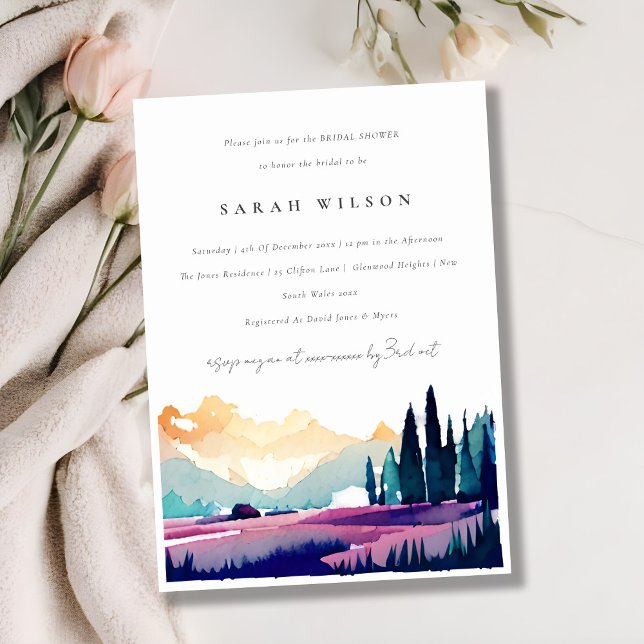 Mountain Country Fields Landscape Bridal Shower Invitation (Creator Uploaded)