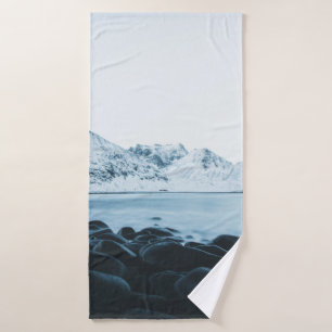 MOUNTAIN COVER WITH SNOW PHOTOGRAPHY BATH TOWEL