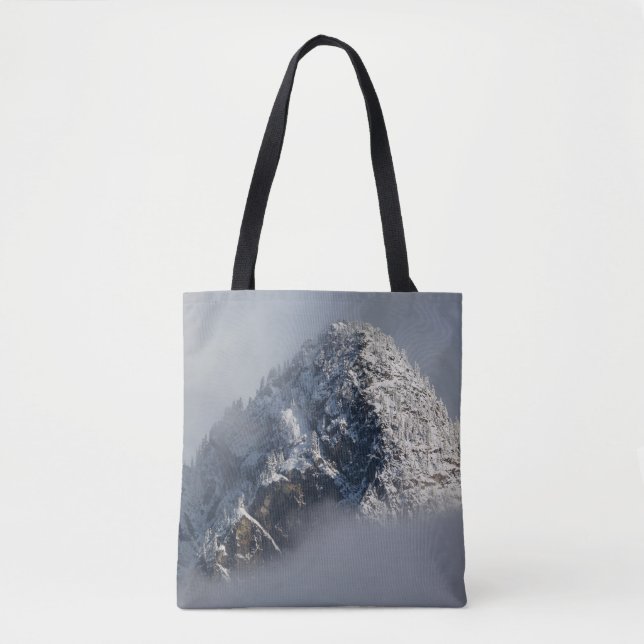 MOUNTAIN COVERED WITH SNOW TOTE BAG (Front)