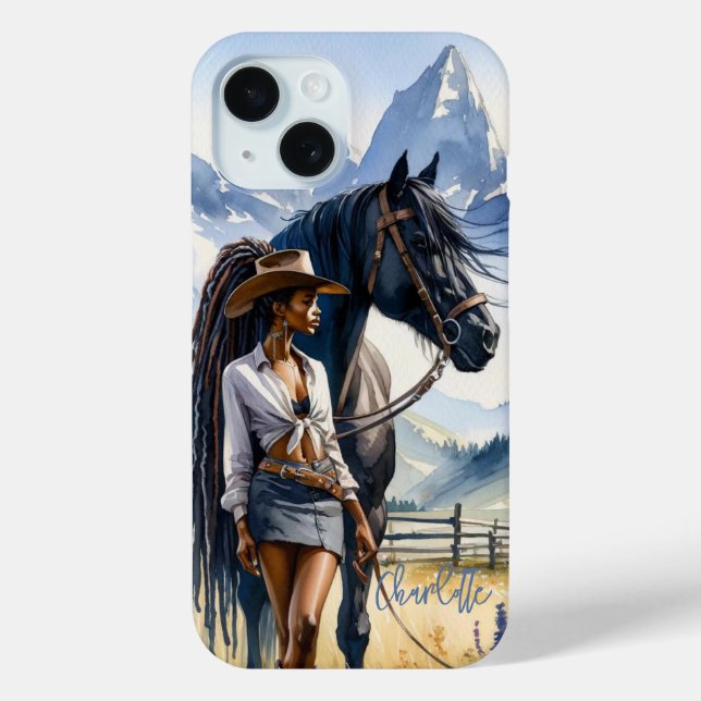 Mountain Cowgirl Personalised Case-Mate iPhone Case (Back)