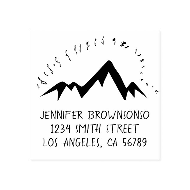 Mountain Custom Family Name Rubber Stamp (Imprint)