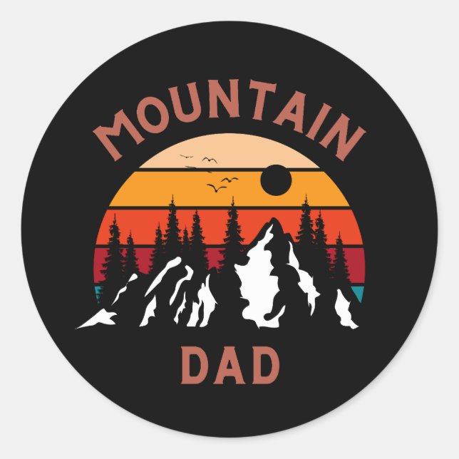 Mountain Dad Classic Round Sticker (Front)