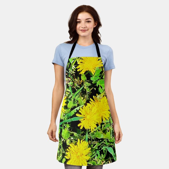 Mountain Dandelions Photo From Ottawa Canada Apron (Worn)