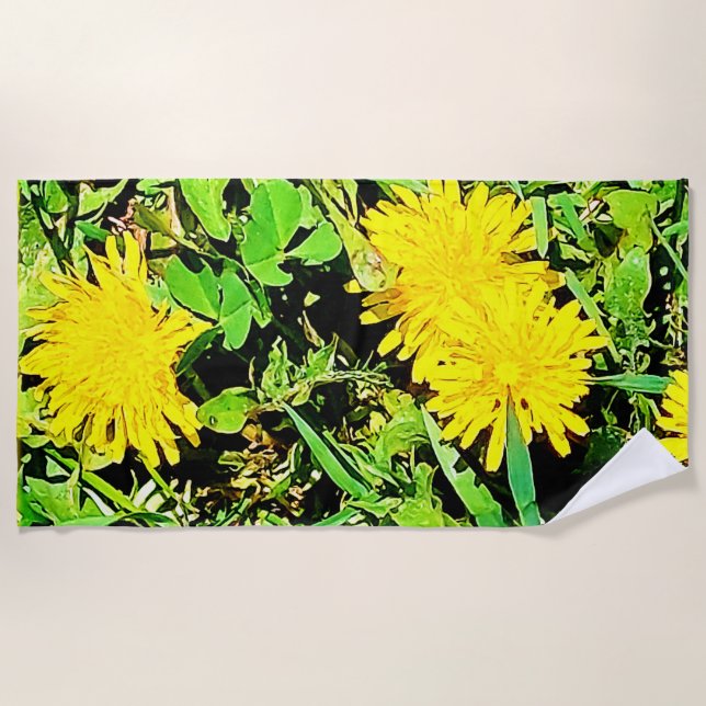 Mountain Dandelions Photo From Ottawa Canada Beach Towel (Front)
