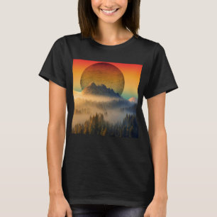 MOUNTAIN DAWN FOREST NATURE SUNSET LANDSCAPE  T-Sh T-Shirt