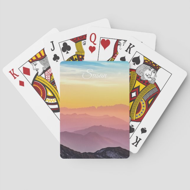 Mountain Dawn Personalised Playing Cards (Back)