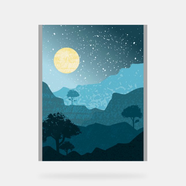 Mountain design acrylic sign (Front)