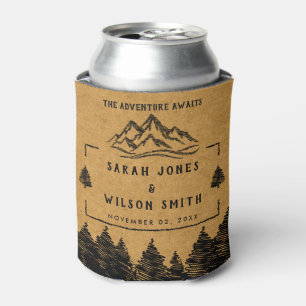 Mountain Destination simple minimal Wedding  Can Cooler
