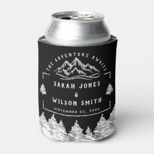 Mountain Destination simple minimal Wedding  Can Cooler
