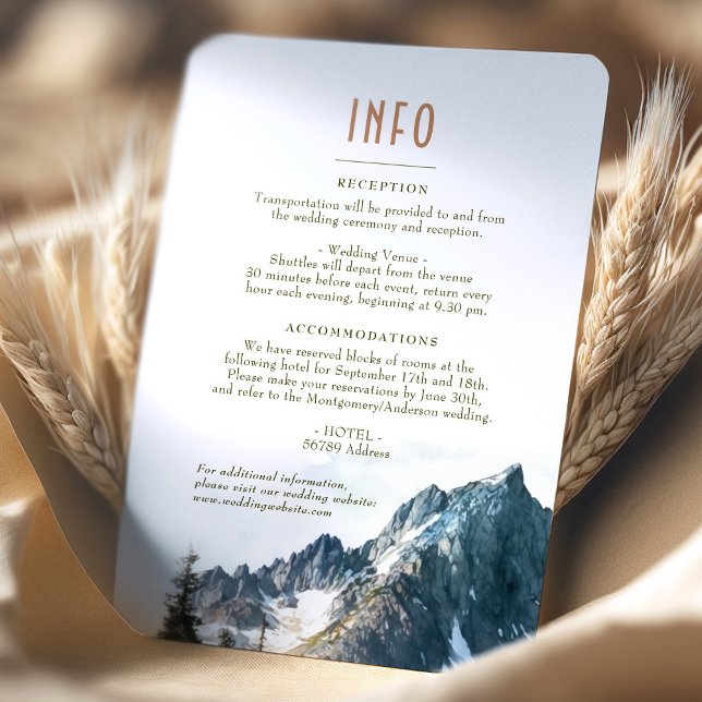Mountain Destination Wedding Insert INFO Details Invitation (Creator Uploaded)