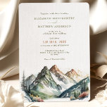 Mountain Destination Wedding Invitation Watercolor<br><div class="desc">Announce your wedding celebration in style with our mountain-themed wedding invitation! Our watercolor design features a majestic mountain range with towering peaks and lush forests, capturing the natural beauty and serenity of the mountains. Customise the text on this invitation to include your wedding details, and choose from a range of...</div>