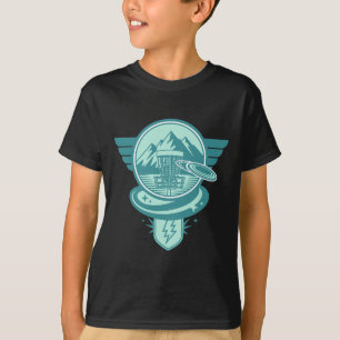 Mountain Disc Golf Basket Flying Disc Scene T-Shirt
