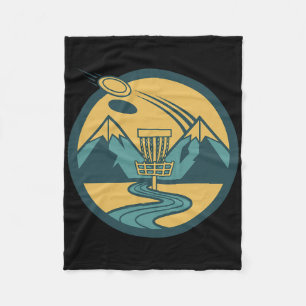 Mountain Disc Golf Scene Flying Disc Basket Course Fleece Blanket