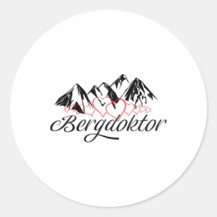 Mountain Doctor Mountain Alps Apres Ski Skiing Sno Classic Round Sticker