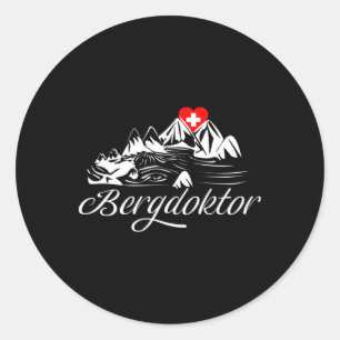 Mountain Doctor Mountains Alps Apres Ski Skiing Sn Classic Round Sticker
