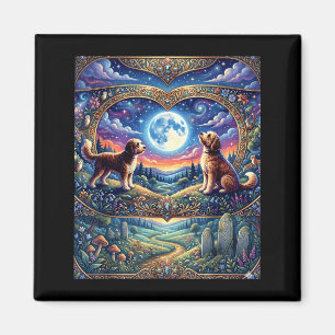 Mountain doodle dog lover vintage nature adventure magnet