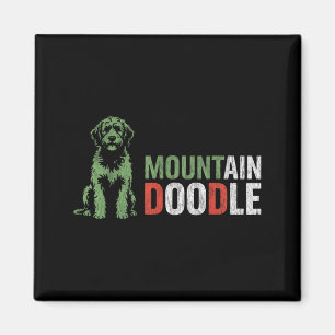 Mountain Doodle Dog Lover Vintage Retro Hiking Magnet