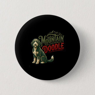 Mountain doodle dog lovers vintage retro outdoor 6 cm round badge