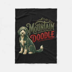 Mountain doodle dog lovers vintage retro outdoor fleece blanket