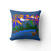 Mountain Dreams Throw Pillow Summer Scene