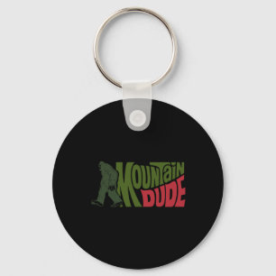 Mountain Dude Funny Bigfoot Sasquatch Hiking Gift Key Ring