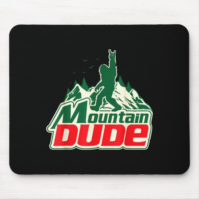 Mountain dude hiking funny hiking graphic mountain mouse mat (Front)