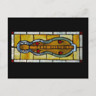 Mountain Dulcimer - Stained Glass Postcard