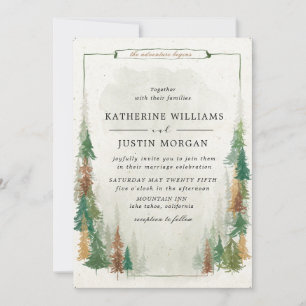 mountain elegant rustic Wedding Invitation