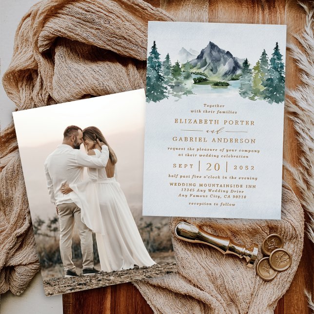 Mountain Elegant Rustic Wedding Photo Real Gold (Creator Uploaded)