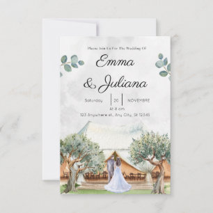 mountain elopement wedding card Invitation