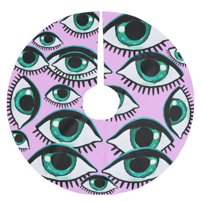 Mountain Eye Abstract Icon Brushed Polyester Tree Skirt (Front)