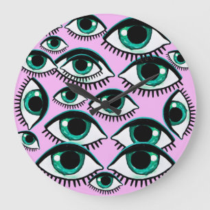 Mountain Eye Abstract Icon Large Clock
