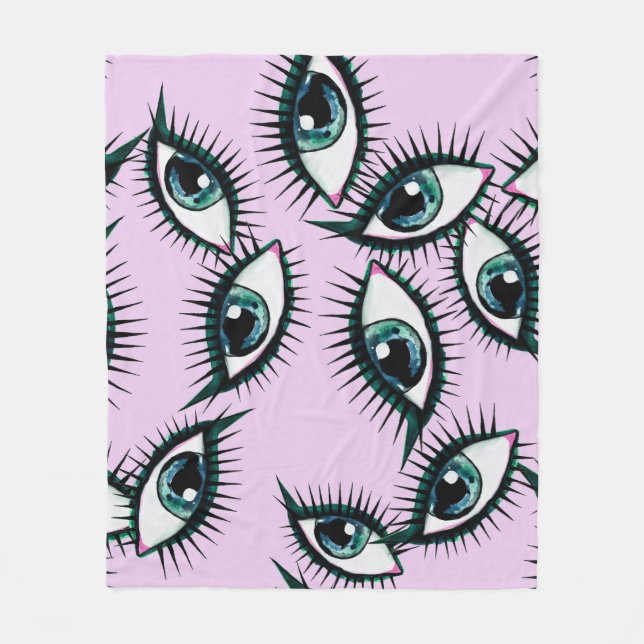 Mountain Eye Abstract Iconic Design Fleece Blanket (Front)