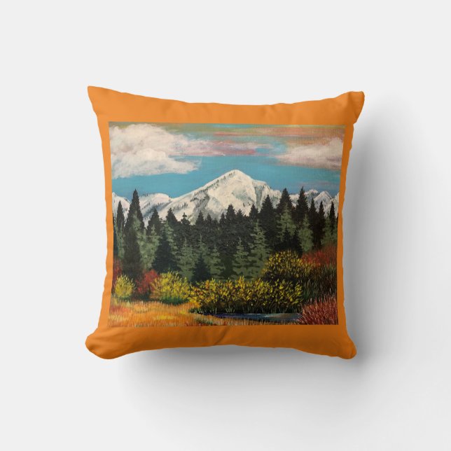 Mountain Fall Meadow Pillow (Front)
