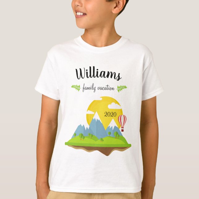 Mountain Family Vacation Matching Souvenir T-Shirt (Front)
