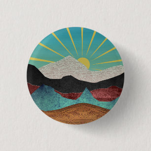 Mountain Fantasy Sunrise 3 Cm Round Badge