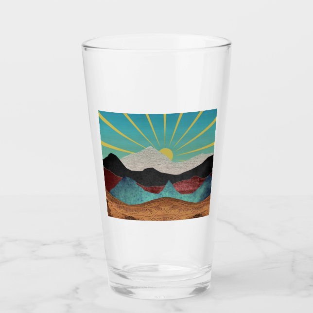Mountain Fantasy Sunrise Glass (Front)