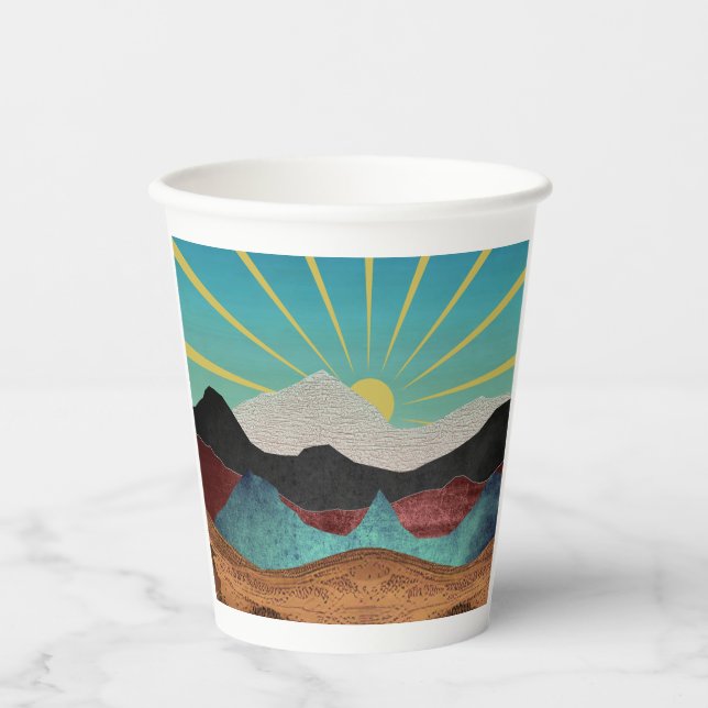 Mountain Fantasy Sunrise Paper Cups (Front)