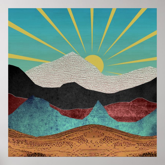 Mountain Fantasy Sunrise Poster (Front)