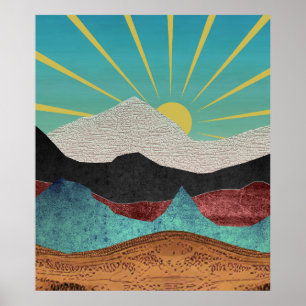 Mountain Fantasy Sunrise Poster