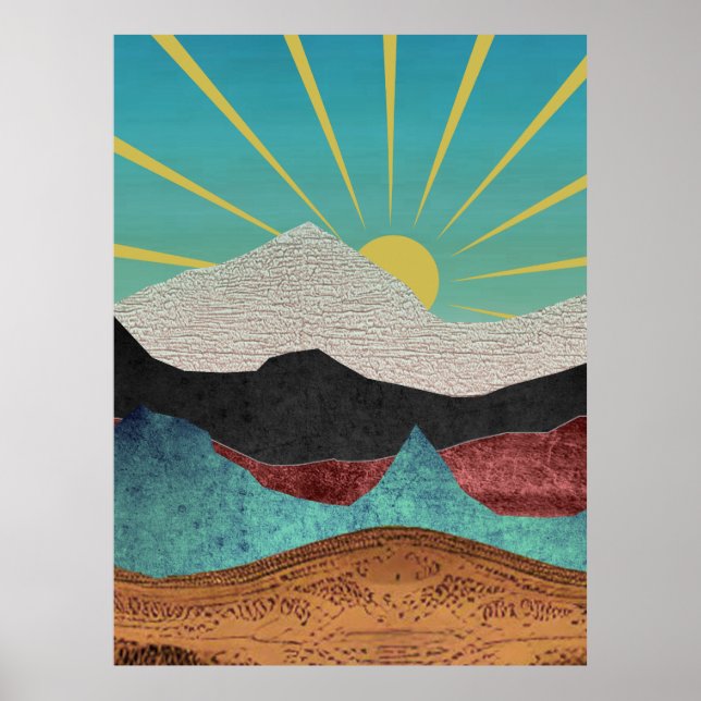 Mountain Fantasy Sunrise Poster (Front)