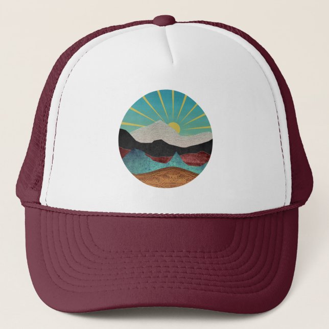 Mountain Fantasy Sunrise Trucker Hat (Front)