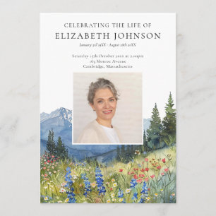 Mountain Floral Memorial Funeral Order Of Service Programme