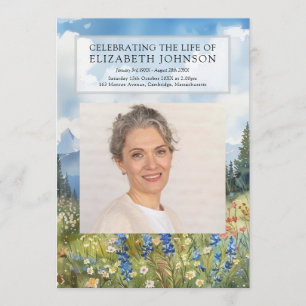 Mountain Floral Memorial Funeral Order Of Service Programme