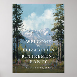 Mountain Floral Retirement Party Welcome Sign