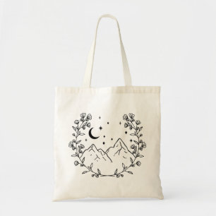 Mountain Floral Wreath Tote Bag