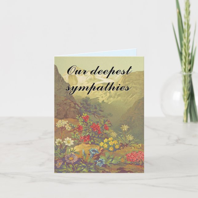 Mountain, Flowers, "Our deepest sympathies" Card (Front)