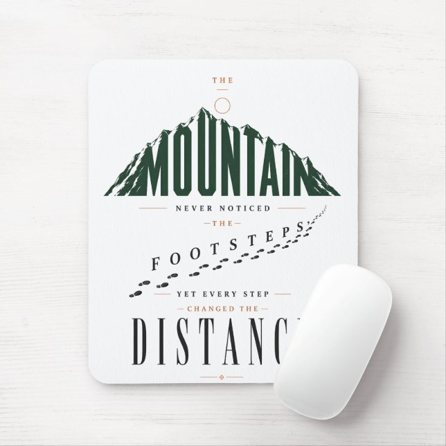 Mountain Footsteps Distance Quote Mouse Mat (With Mouse)